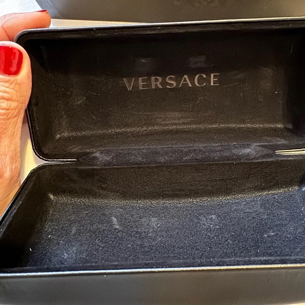 Versace VE2140 Shield Sunglasses – Gold/Black – Authentic, With Box & Papers